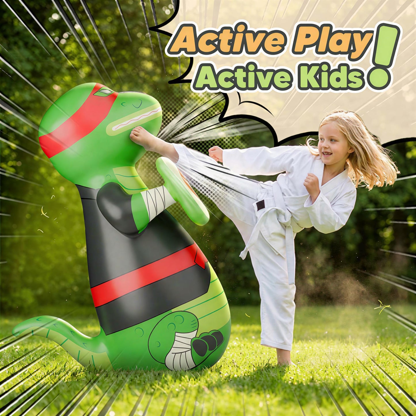 iPlay, iLearn Kids Inflatable Punching Bag, Toddler 49" Blow up Boxing Toys