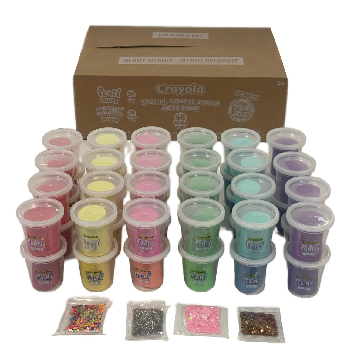 Crayola Dough 48-Pack Special Effects - Party Favors & Kids Toys, Non-Toxic Crayola Dough Set for Creative Fun, Pearl, Cosmic & Neon, Ideal for