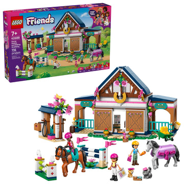 LEGO Friends Horse Stable and Riding Academy Building Toy for Girls & Boys - Pretend Play Set for Kids, Ages 7+ - W/3 Minidolls, Toy Animal Figures