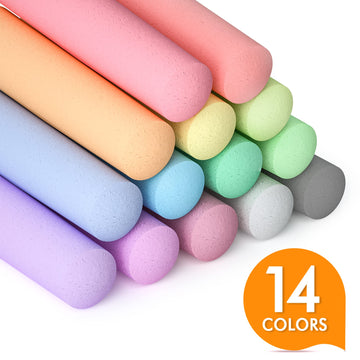 feela 168 Pack Sidewalk Chalk, Sidewalk Chalk Set For Kids Jumbo Chalk Bulk, Great for Kids Family, Paint on Sidewalk Wall School Driveway Blackboard