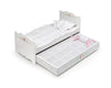 Badger Basket Doll Bed with Trundle and Bedding - Elegant White and Rose Bed for 18 to 20-Inch Dolls with Deluxe Mats and Pillows