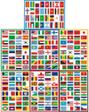 TamBee Countries Flags Stickers 224PCS Multi Territorial Maps Nations Patterns Face Sticker Travel Stickers Children's Room Decor Labels Football Team