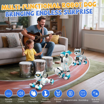 Robot Dog for Kids, Remote Control Dog with Voice Touch Interaction and lmitation Show, Programmable Gesture Sensing Dog Robot, Singing, Dancing