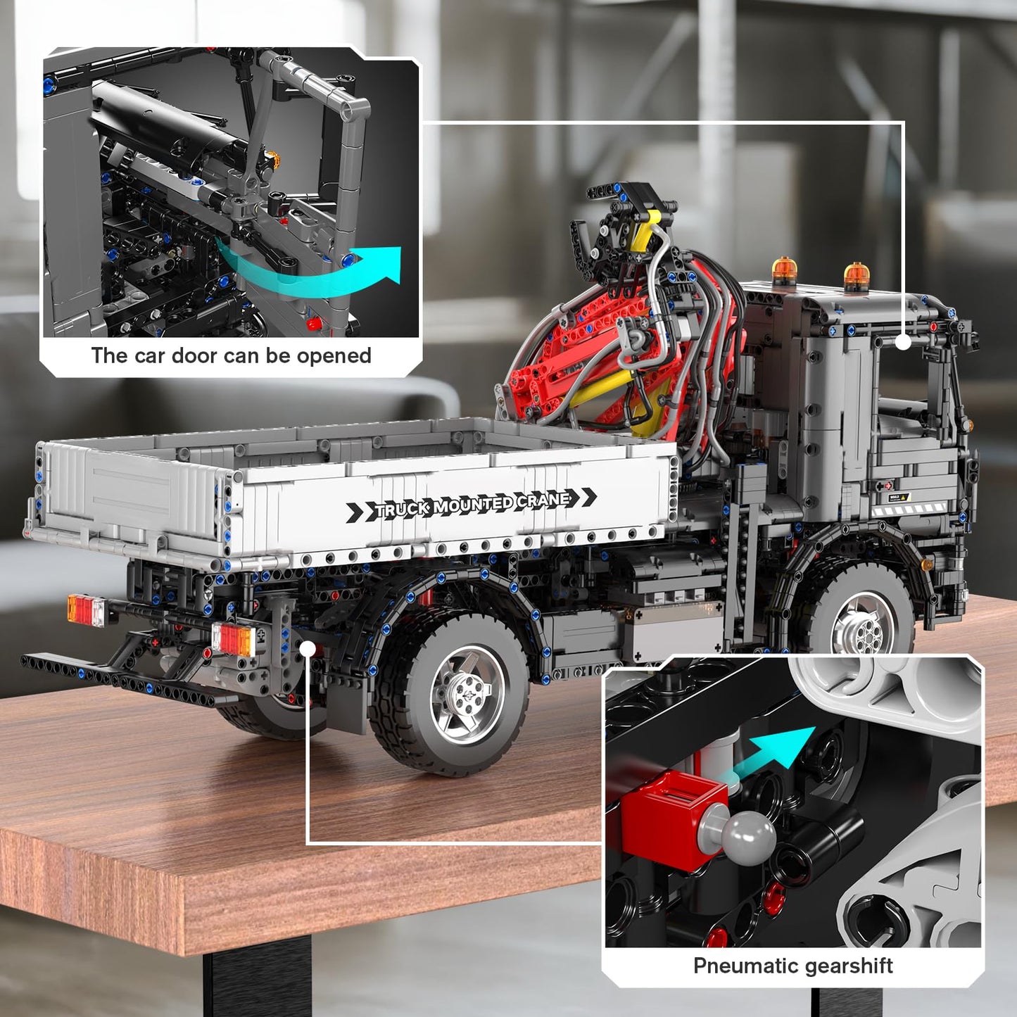 Mould King 19016 Technik Truck Building Sets, APP Programmable Construction Vehicle Block Set, Large Vehicles Crane Building Sets Gift for 14+