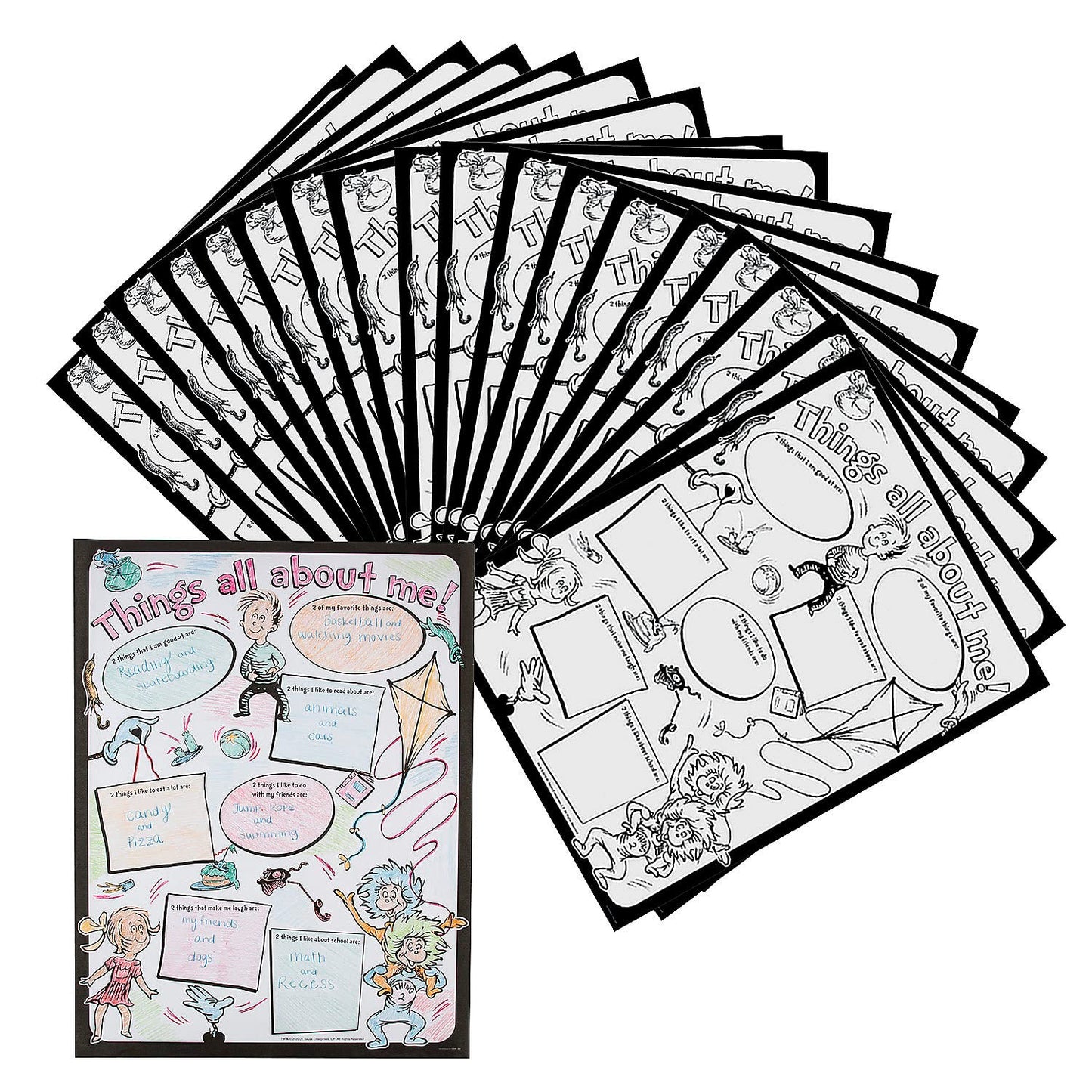 Fun Express Color Your Own Dr. Seuss My Favorite Things Posters - 30 Pieces