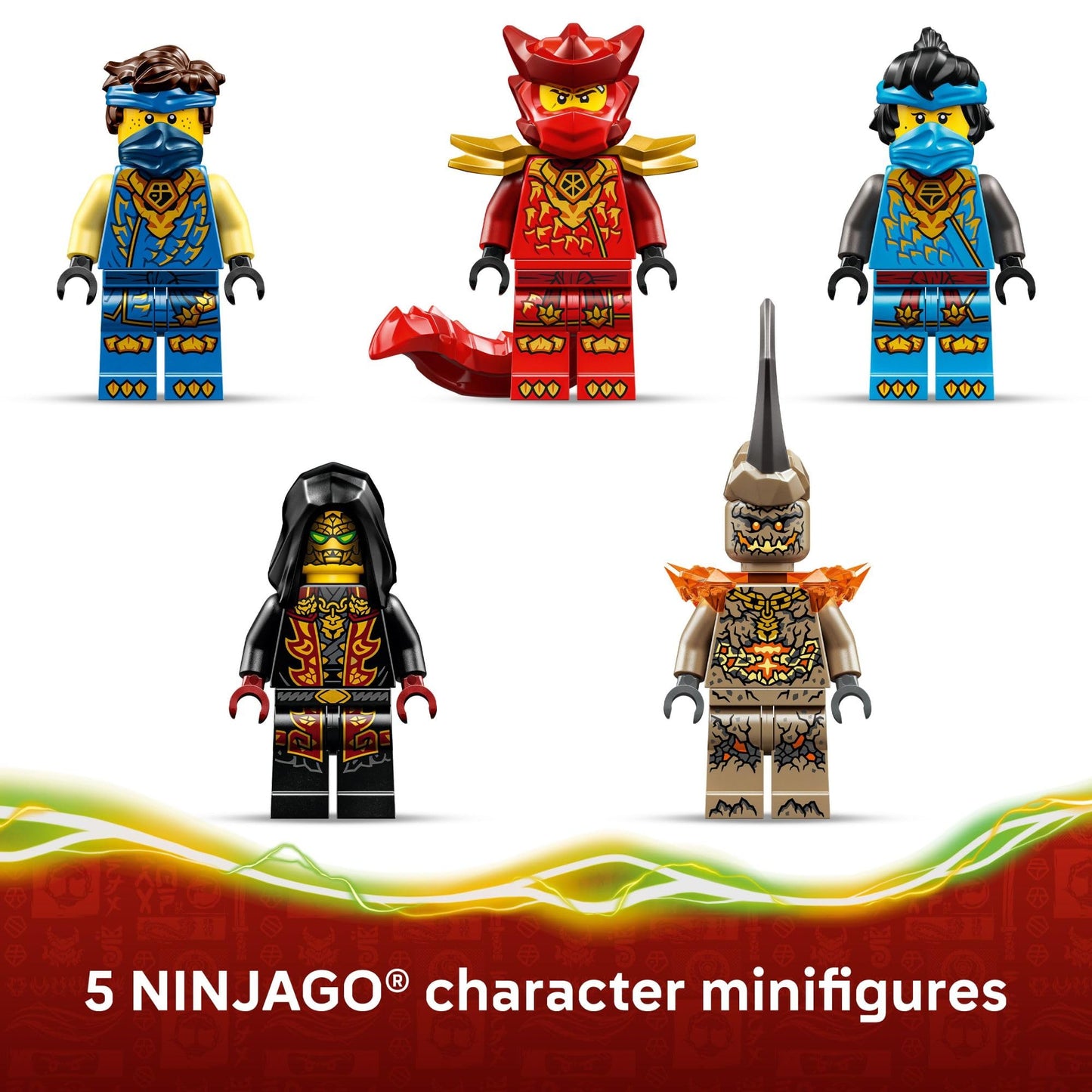 LEGO NINJAGO Jay’s Transforming Car Building Toy for Boys & Girls - Toy Car W/2 Play Modes for Kids, Ages 8+ - W/Jay, NYA, Dragon Form Kai, & 2 More
