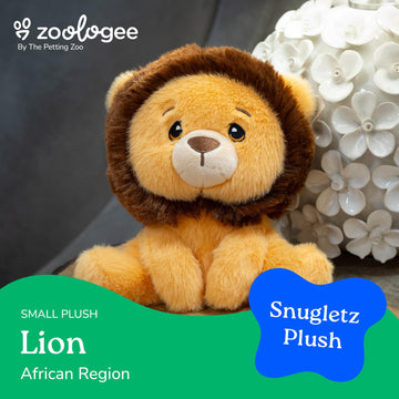 The Petting Zoo Lion Stuffed Animal Plushie, Gifts for Kids, Snugletz Zoologee Plush Toy, 7 in