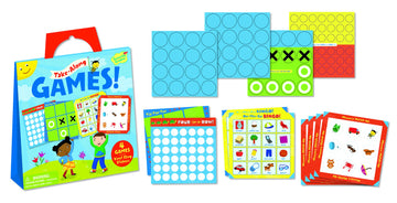 Peaceable Kingdom Take Along Games Reusable Sticker Tote, Portable Activity Set with Static Cling Play Boards and Scenes, Mess Free Travel