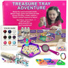 Kids Jewelry Making Kit - Treasure Hunt Dig Craft Kit - Make Bracelets & Necklaces - 1,300+ Beads, Gems & Shells - Sorting Trays, Tools & Color Guide