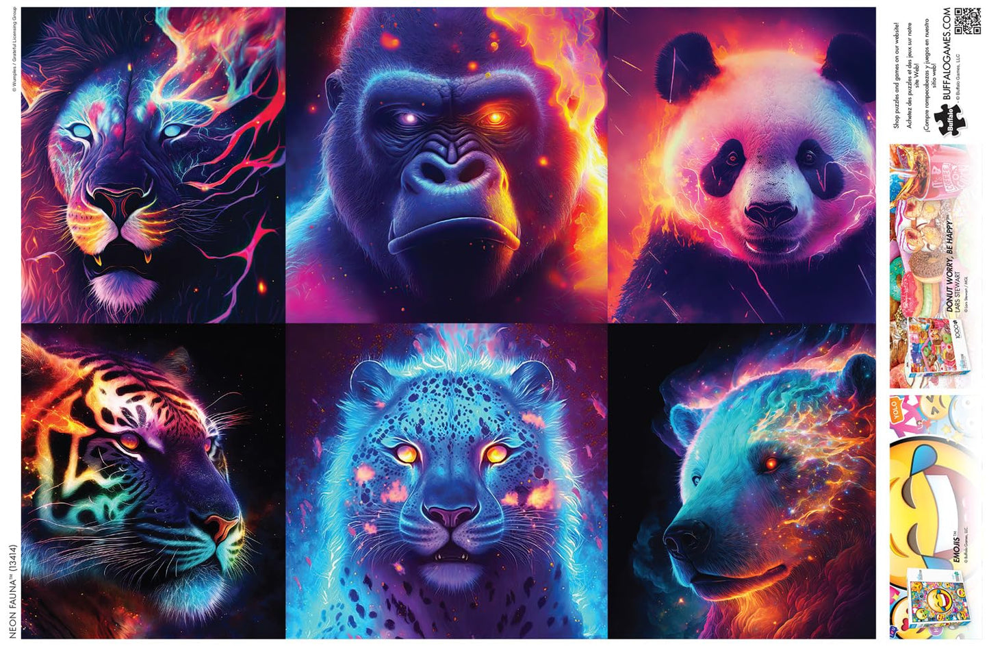 Buffalo Games - Wumples - Wumples - Neon Fauna - 1000 Piece Jigsaw Puzzle for Adults -Challenging Puzzle Perfect for Game Nights - Finished Size is