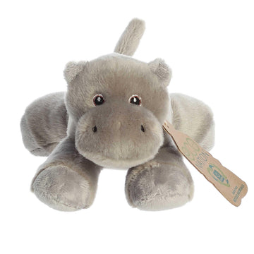 Aurora® Responsibly Made Eco Nation™ Eco Softies™ Hippo Stuffed Animal - Ideal for Playtime Adventures - Perfect for Birthdays or Just Because - Grey