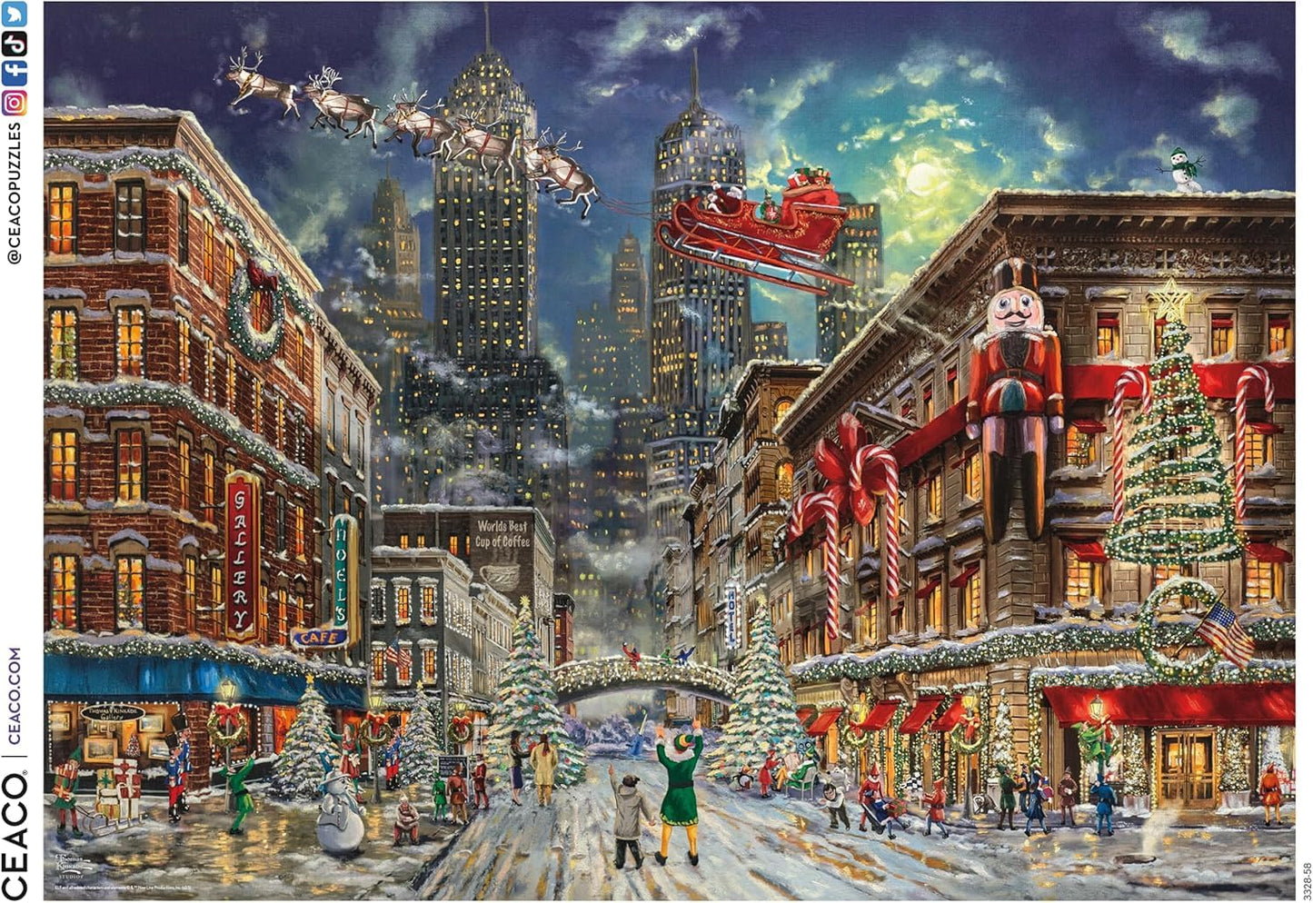 Ceaco - Thomas Kinkade Christmas Elf - 1000 Piece Jigsaw Puzzle for Adults