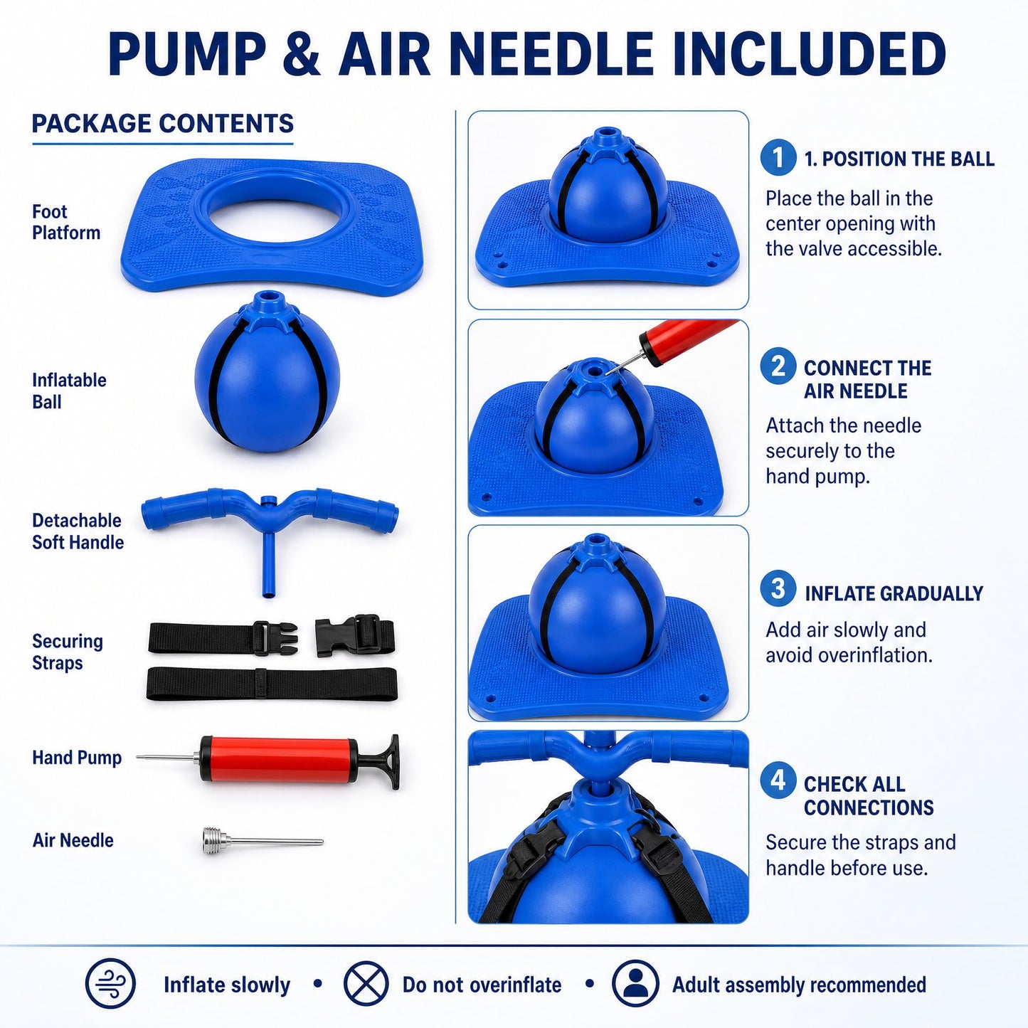 Pogo Jumper with Handle and Ball Pump Pogo Bouncing Stick
