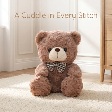 YUKOUQIAN Bear Stuffed Animal Cute Plush Doll Toy 8 inch for Girls Boys Christmas (tie Bear)
