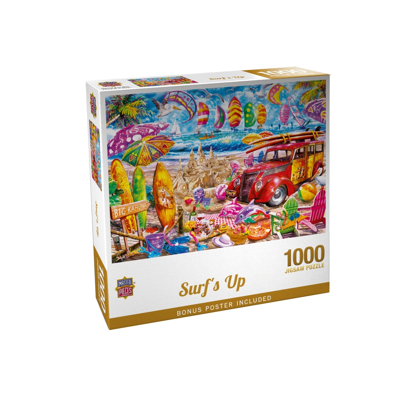 Masterpieces 1000 Piece Jigsaw Puzzle for Adults - Surf's Up - Vibrant Tropical Art - 19.25"x26.63" - Adult Jigsaw Puzzles 1000 Pieces
