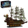 Mould King 13197 Pirate Ship Building Toy, MOC Flying Dutchman Model Ship Boat, Toy Building Sets for Adults, Halloween Decor Christmas Birthday Gifts