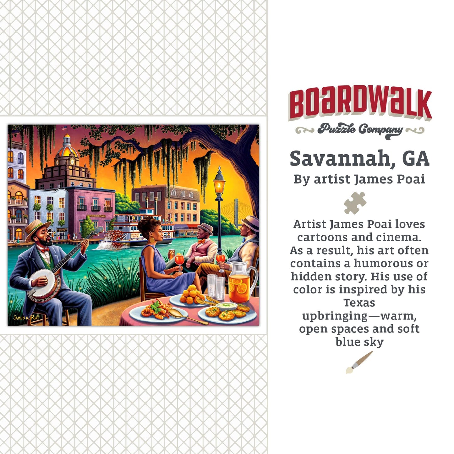 Boardwalk Savannah, GA 1000 Piece Jigsaw Puzzle Scenic Fun Romantic Puzzles with Premium Box, Gift for Adults and Family 19"x26"