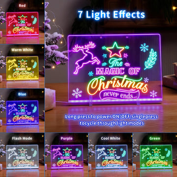 BAWMOY Lumiboard Led Drawing Board for Kids, 16" Light up Drawing Board with 10 Tracing Pages and 7 Markers, 7-Color Led Note Board, Birthday