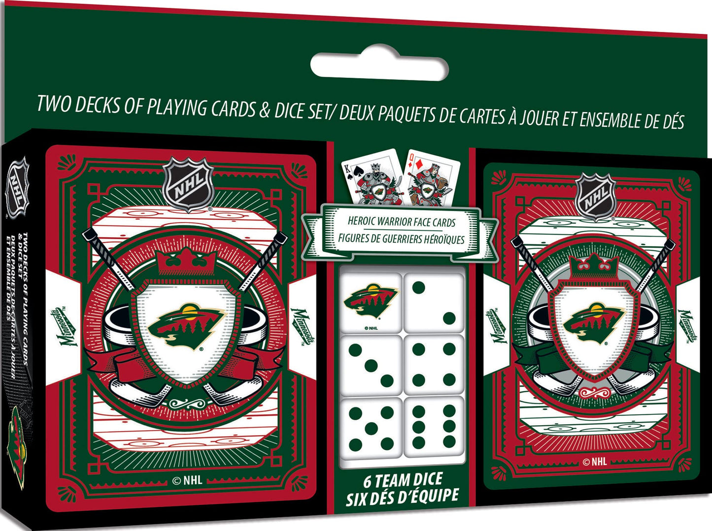 MasterPieces Baby Fanatics Miw3230: Minnesota Wild 2-Pack Playing Cards & Dice Set