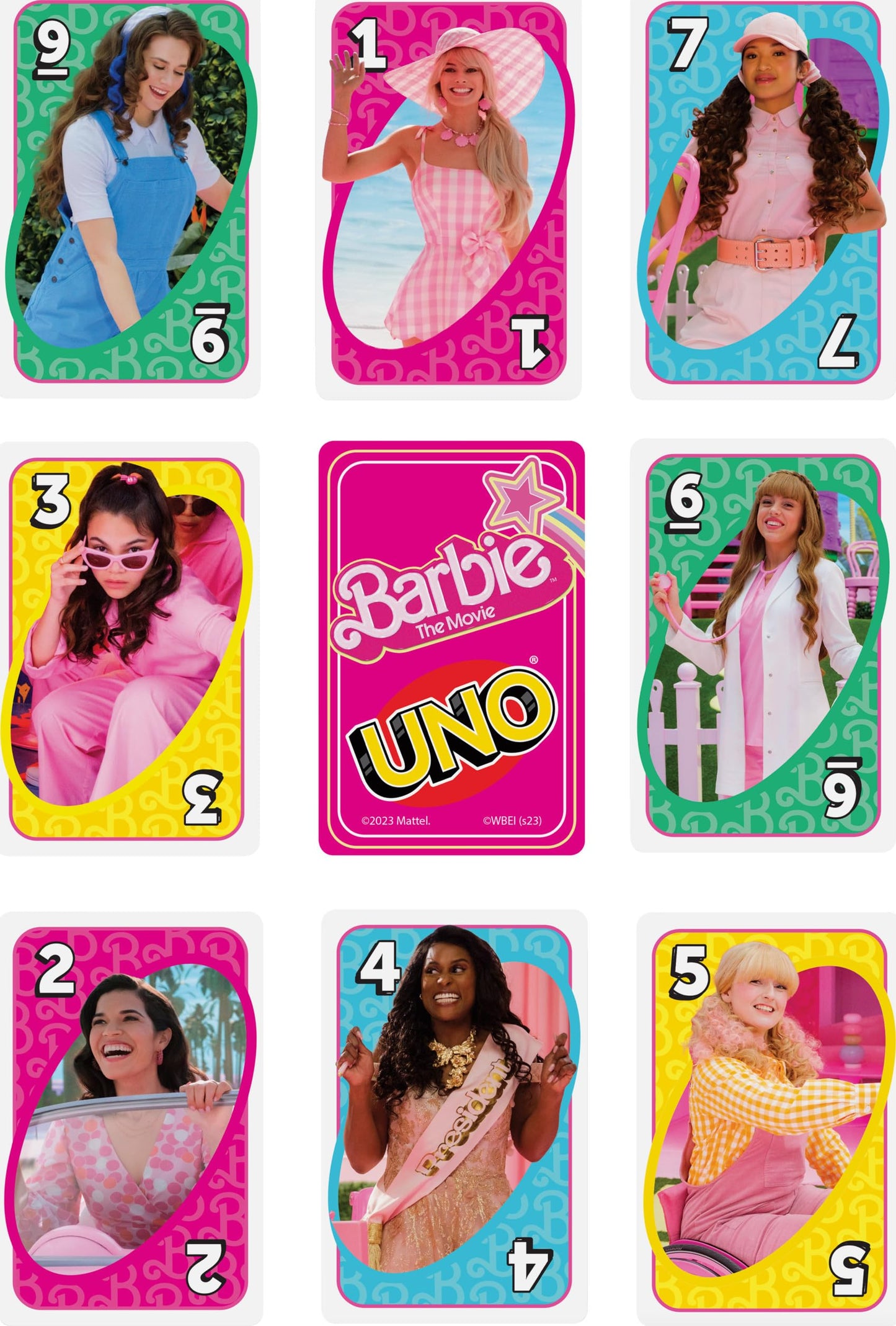 Mattel Games UNO Barbie The Movie Card Game for Kids & Adults Featuring Characters Graphics & Special Rule, 2 to 10 Players
