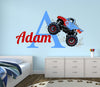 Decalzone Inc Personalized Monster Truck Wall Decal - Monster Truck Wall Decor - Nursery Monogram Truck Theme Kids Bedroom Decor Baby Boy Room Vinyl