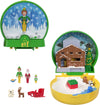 Polly Pocket x Elf Collaboration Compact, Micro Dolls and Holiday Theme Playset, 6 Themed Accessories, Buddy, Santa, & Papa Elf Figures