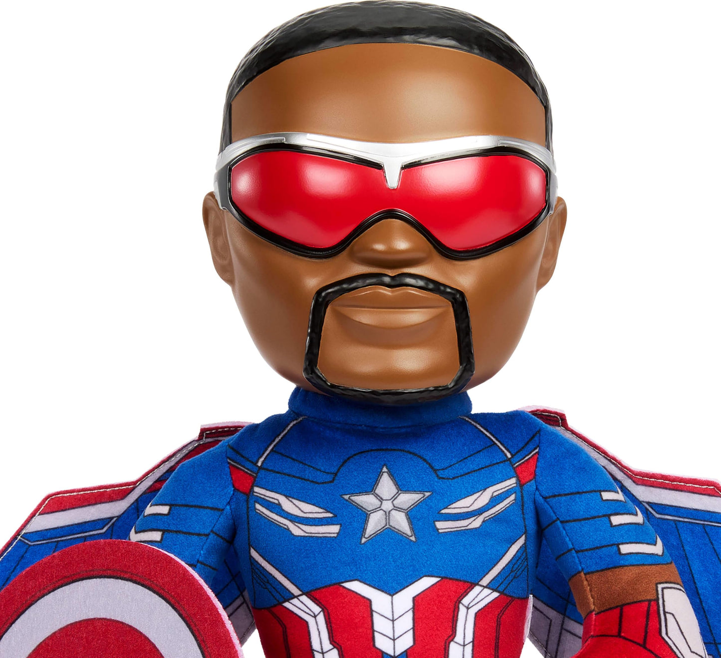 Mattel Marvel Captain America: Brave New World Plush Toy with Sound, Figure with Soft Body Wearing Outfit with Sounds & Phrases Inspired by The Movie