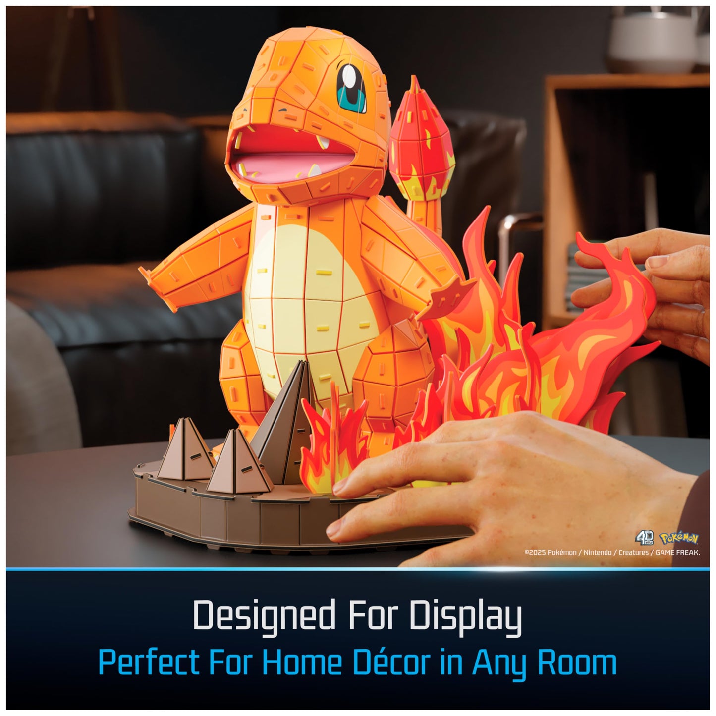 4D Build Pokémon Charmander 3D Puzzle Model Kit, Desk Décor, Shelf Display