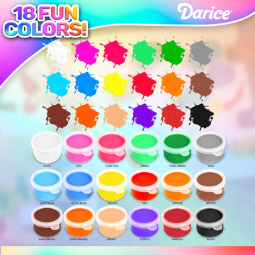 Darice Washable Finger Paint for Kids - Non-Toxic Kids Paint with 18 Vibrant Colors 1 oz Each - Water-Based Mess Free Crafts Art Supplies For Toddlers