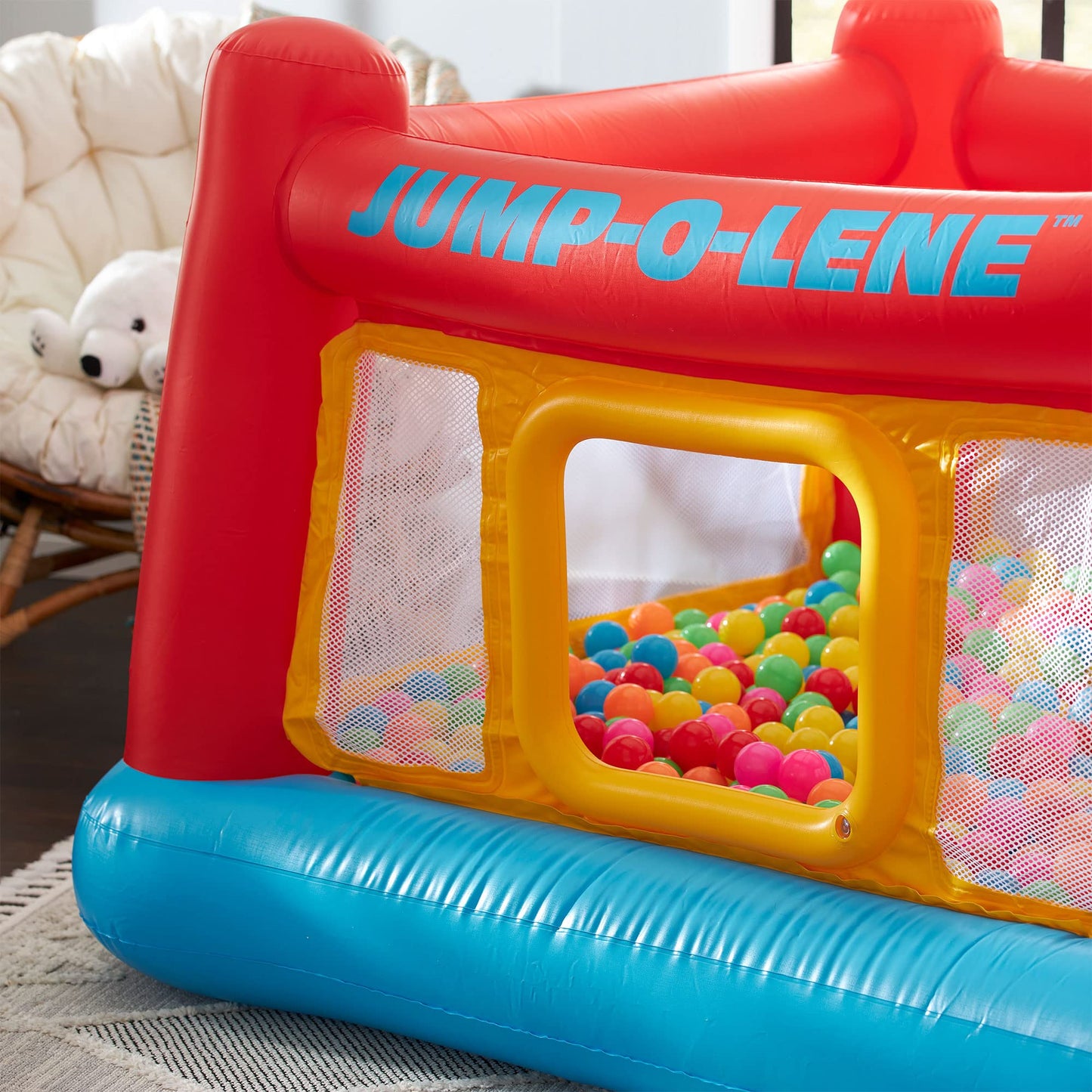 Intex Inflatable Jump-O-Lene Indoor Outdoor Kids Bounce Castle House with Air Pump