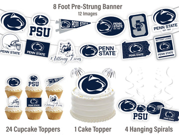 Penn State Cake Topper & Decorations, Graduation Party Supplies, PSU 42 Pcs