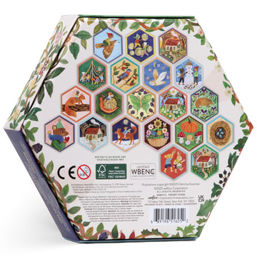 eeBoo: Memory & Matching Game - Cottage Fairies - 20 Hexagon-Shaped Matching Pairs, Nature Themed Concentration Tile Game, Kids Ages 3+, 1-4 Players