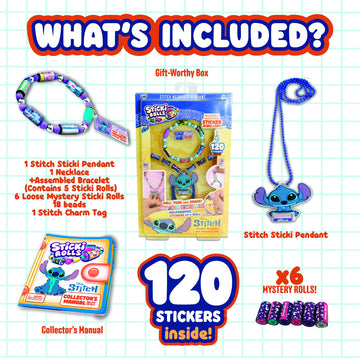 Sky Castle Sticki Rolls Stitch Pendant Pack | The Original Wearable Shareable Stickers with Toy Pendant and Bracelet | Collect and Share | Ages 5
