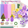 500Pcs Pipe Cleaners Craft - All-in-One DIY Flower Making Kit with 5 Colors Chenille Stems, Floral Stem Wires, Floral Tape, Stamens, Ribbon, Pearl