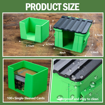 Ravonixis MTG Dumpster Deck Box Commander Box-Holds 100+ Sleeved Cards-Funny Commander case with Inner Tray -3D Printed Green Trash Bin for MTG Great