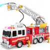 JOYIN Extra Large Toddler Fire Truck Toys for Boys with 33-inch Ladder, Lights & Sprinkler Pump, Big Emergency Vehicle, Kids Toys for Age 3, 4, 5, 6