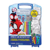 Spidey and His Amazing Friends Stow & Go Activity Kit - 17-Piece Marvel Art Set with Stickers, Crayons, Coloring Pages & Carry Case - Kids Travel Kit