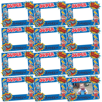 Fun Express Superhero Picture Frame Craft Kits - Makes 12, Each is 5 x 7 Photo Frame - DIY Crafts for Kids, Party and Home Activities - VBS Vacation