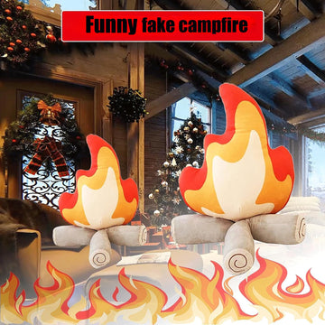 Funny Campfire Plush,17.7 in Simulation Fake Campfire Pillow, Soft Stuffed Cartoon Fire Doll Campfire Firewood Toys, Simulation Bonfire Plush Toy