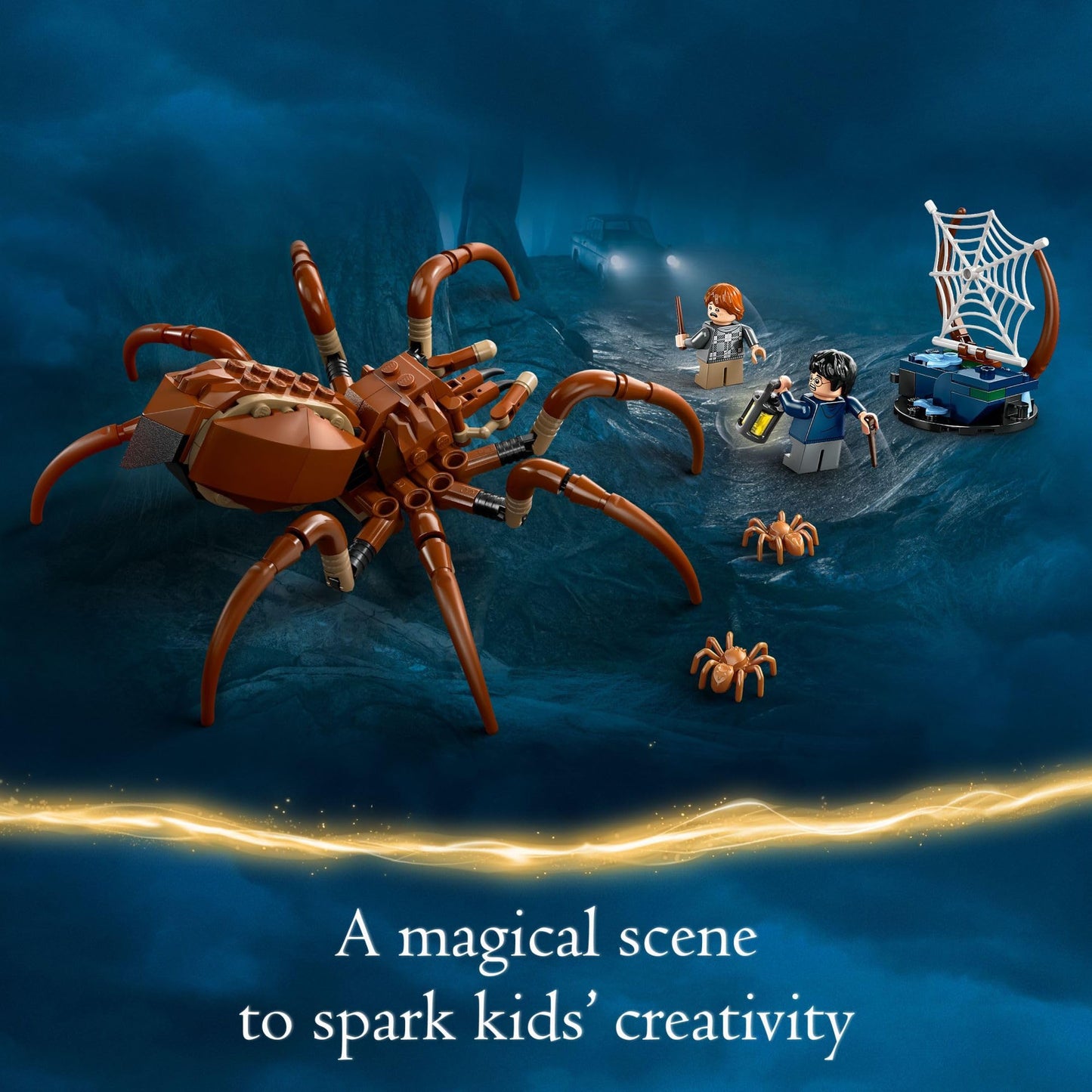 LEGO Harry Potter Aragog in The Forbidden Forest, Spider Toy Playset for Kids, Harry Potter Collectible with Magical Creature and 2 Minifigures, Harry