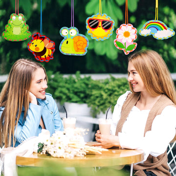 Springtime Lacing Cards for Kids 12 Packs Sewing Kits Rainbow Flower Butterfly Cardboard Sewing Cards Lacing Games for Developing Imagination School