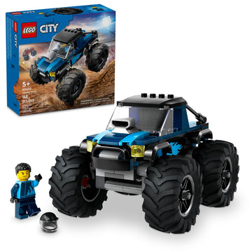 LEGO City Blue Monster Truck Off-Road Toy Playset with a Driver Minifigure, Imaginative Toys for Kids, Fun Gift for Boys and Girls Aged 5 Plus, Mini