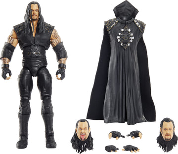 WWE Ultimate Edition Undertaker Action Figure, 6-inch Collectible with Extra Heads, Swappable Hands & WrestleMania XIV Entrance Jacket for Ages 8