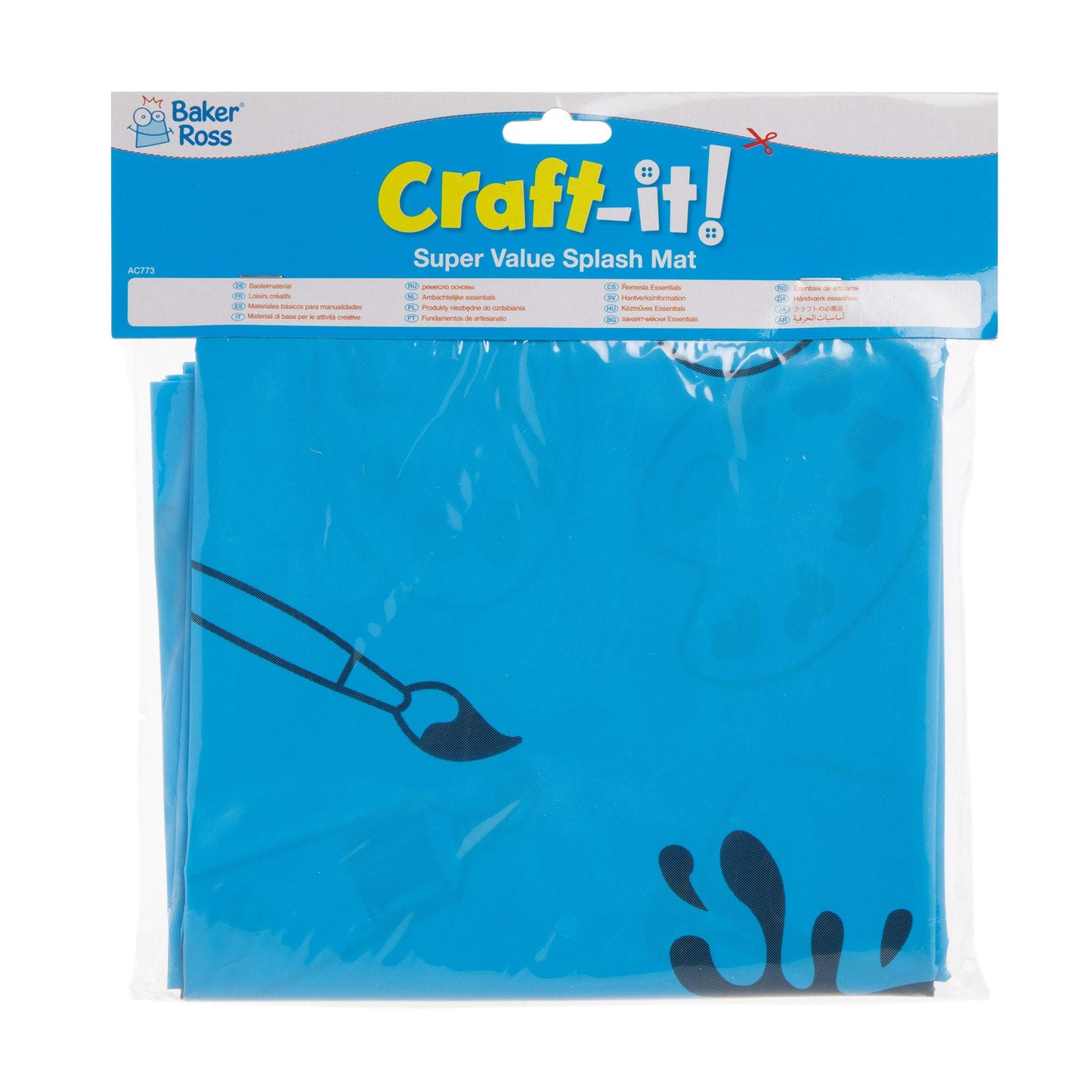 Baker Ross AC773 Blue Table Cover Splash Mat - Pack of 1, Creative Art Supplies for Kids' Crafts, Projects and Children's Craft Room Essential
