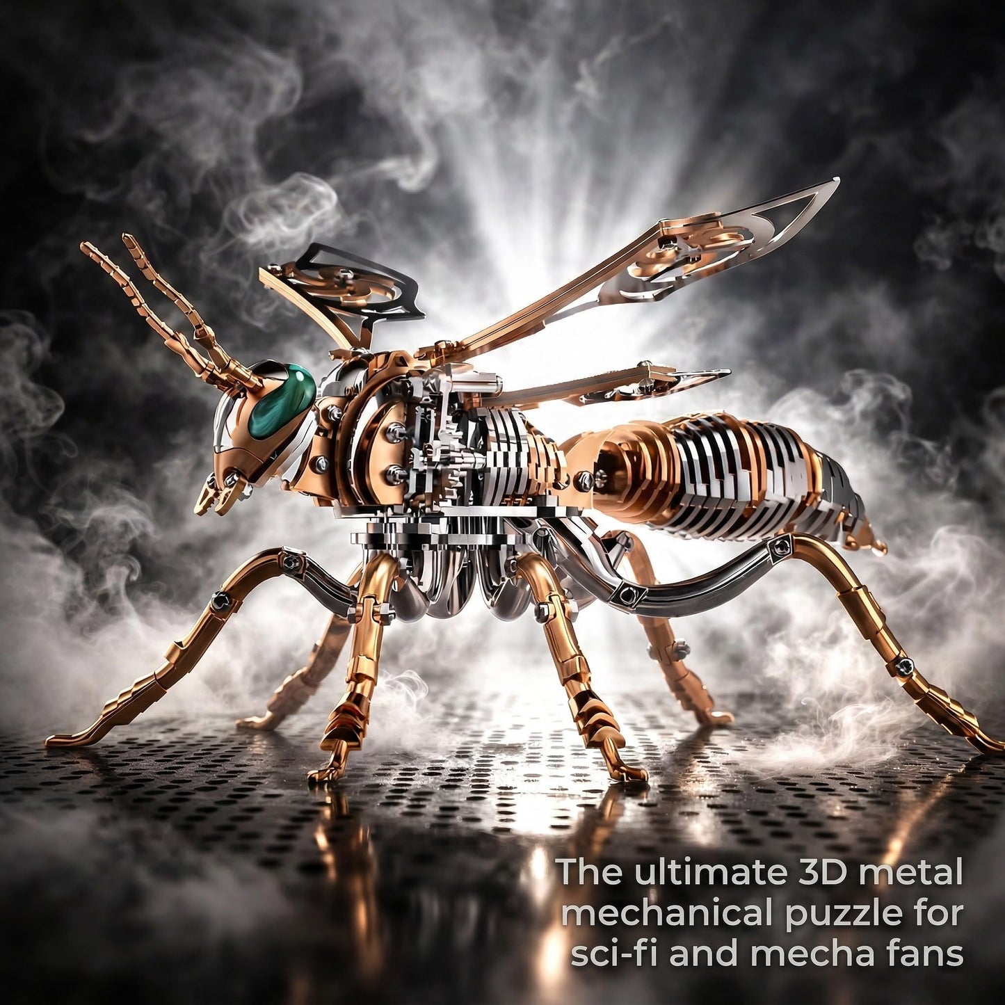 LONGPIN 3D Metal Puzzles for Adults, Mechanical Bee Insect Model Kit