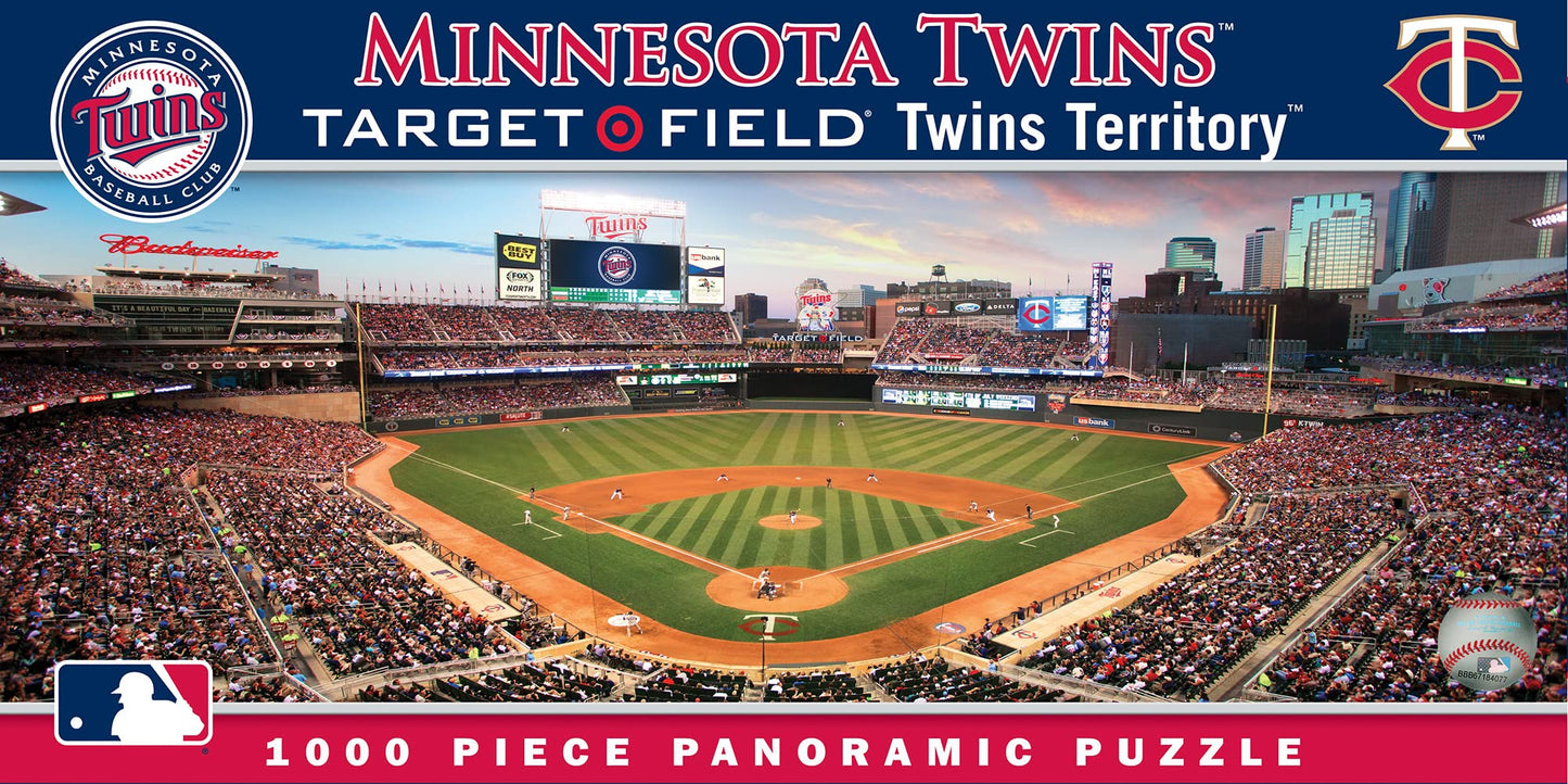 MasterPieces MLB Minnesota Twins Stadium Panoramic Jigsaw Puzzle, Target Field, 1000 Pieces