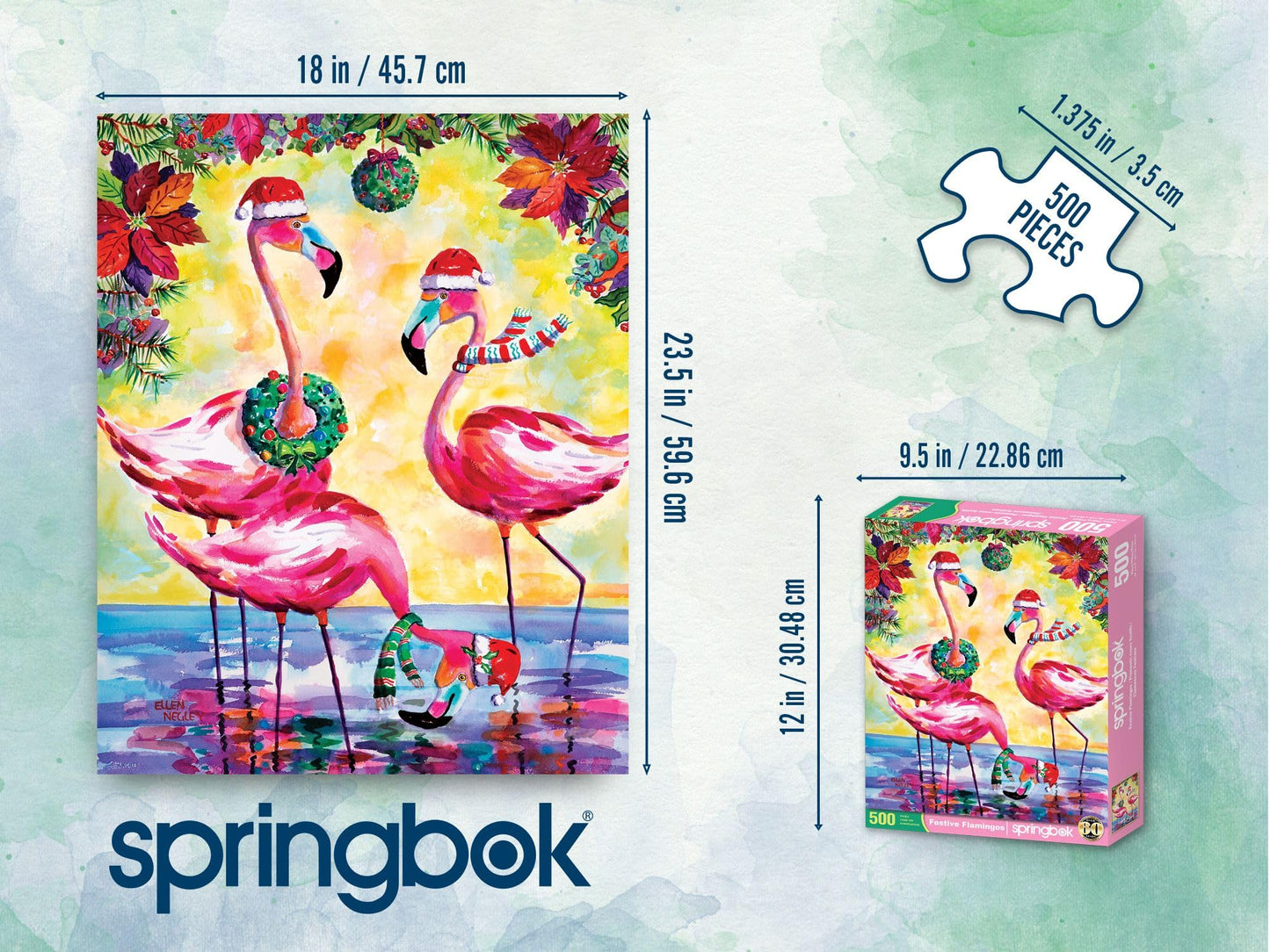 Springbok Festive Flamingos 500 Piece Jigsaw Puzzle for Adults