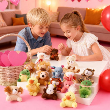 JOYIN 24 Pack Mini Animal Plush Toy Assortment (24 Units 3" Each), Animals Keychain Decoration for Kids, Small Stuffed Animal Bulk for Kids, Carnival