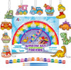 Window Art Kit for Kids - Stained Glass Kits for Kids Includes 16 Suncatchers 16 Ball Keychains 2 Suncatcher Paint Strips 2 Paint Brushes Window Art