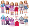 18-Inch American Doll Clothes Accessories - 19Pcs Fashion 18 Inch Doll Outfit Set for Girls Gifts, Includes 3 Dresses, Lounge Suit, Workout & Yoga